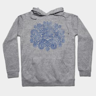 Indigo Blue Denim Ink Doodle Hoodie